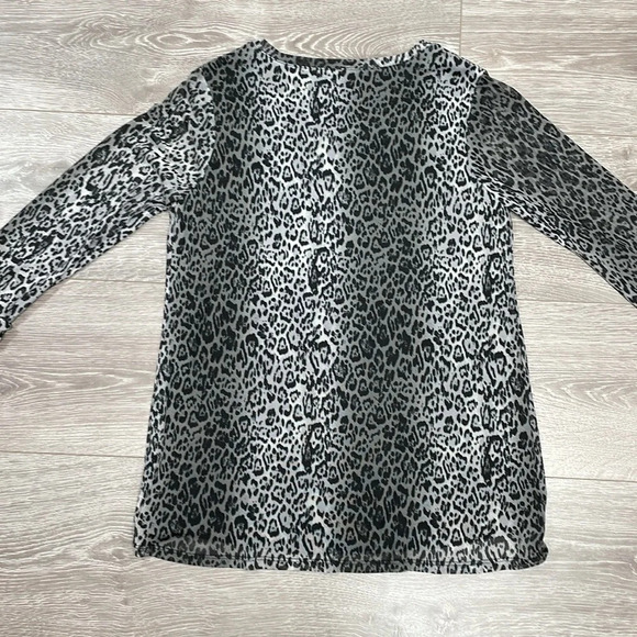 Roz & Ali Leopard Print Blouse 3/4 Rolled Tab Sleeve XS - Picture 16 of 16